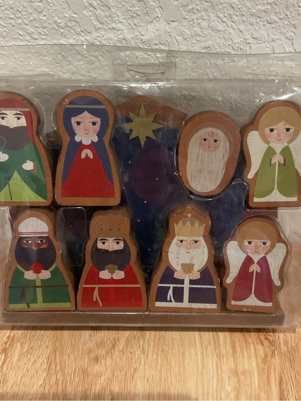 Wondershop 9 piece wooden Nativity Set Brand New Holiday Christmas Religious